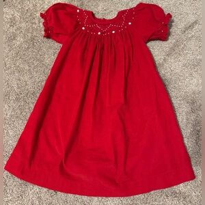 Red Christmas / Valentine’s Day dress with pearls